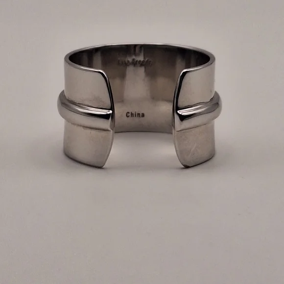 Diamonique x Lisa Freede Emerald-Cut Adjustable Cigar Band Ring–Silver Tone Sz 7 - Picture 8 of 12